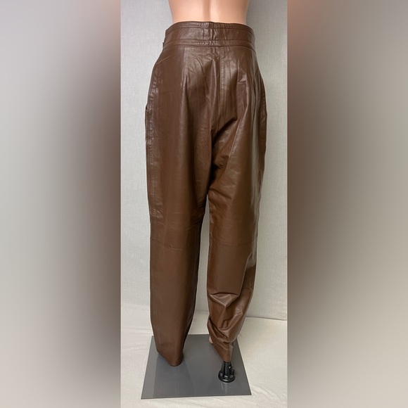 Vintage Toffs Genuine Brown Leather Pants - Picture 2 of 11